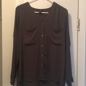 Dark green long sleeve blouse